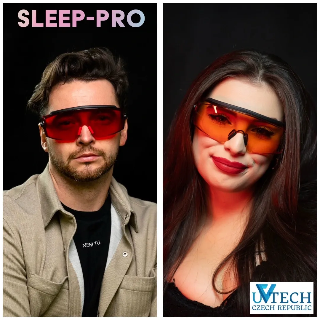 SLEEP-PRO červené okuliare proti modrému a zelenému svetlu