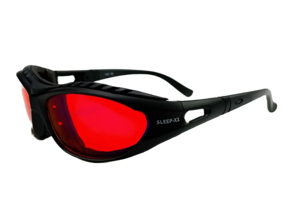 SLEEP-X1 okuliare proti modrému a zelenému svetlu - červené