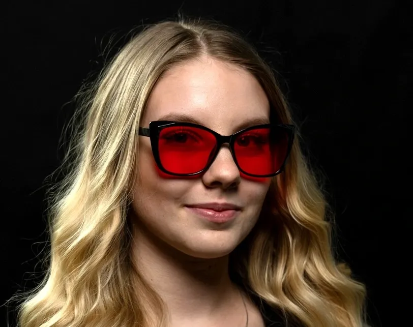 SLEEP-3W dámske štýlové okuliare blokujúce modré svetlo - červené