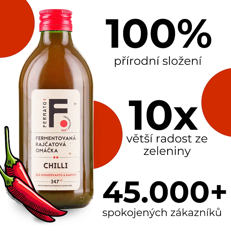 Fermentovaná rajčatová omáčka - Chilli 347ml