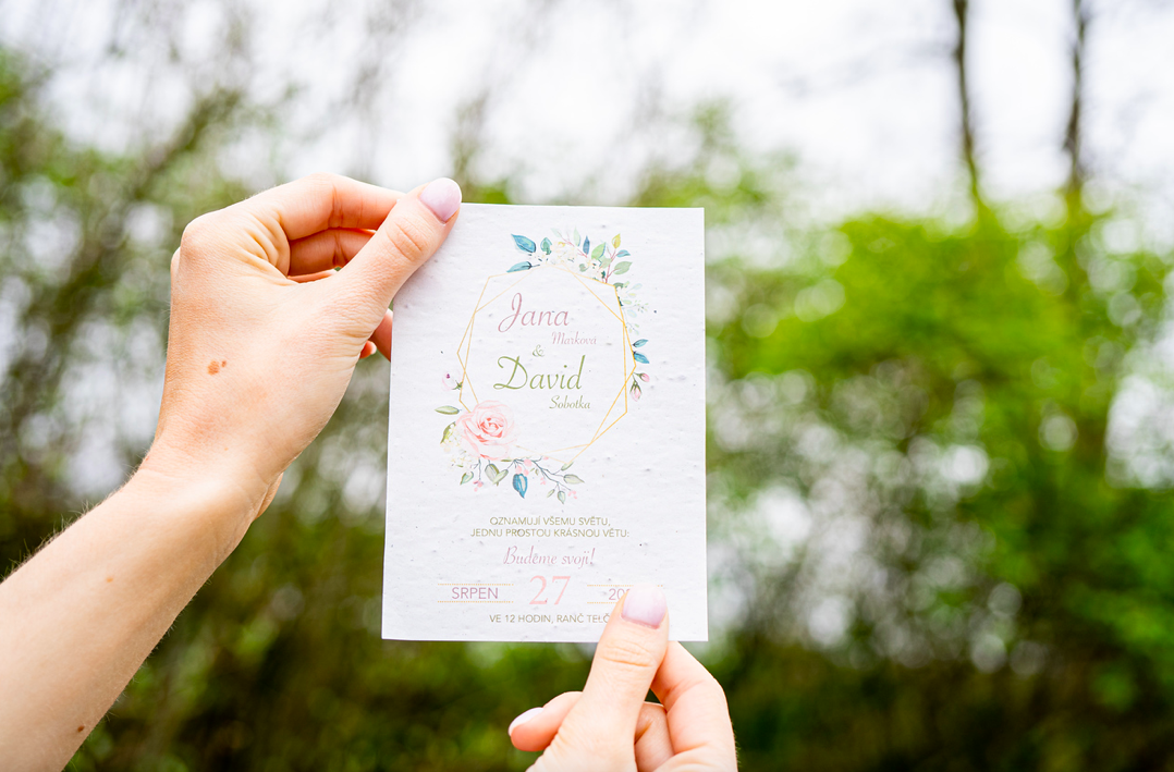 ROSTOUCÍ PAPÍR – Svatební oznámení