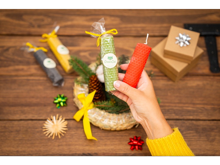 SVÍČKA ZE VČELÍHO VOSKU - velká