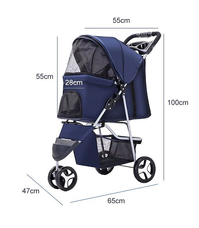 Buggy Kočárek pro psy 47 x 100 x 80 cm