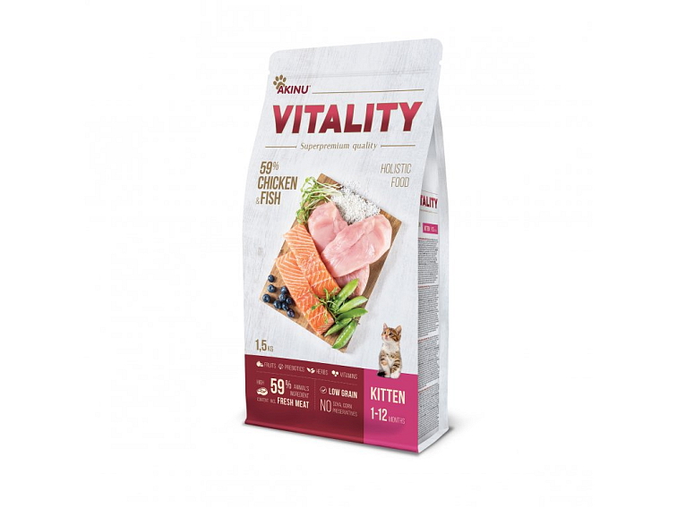 Akinu VITALITY pro kotě - ryba a kuřecí maso 1,5kg