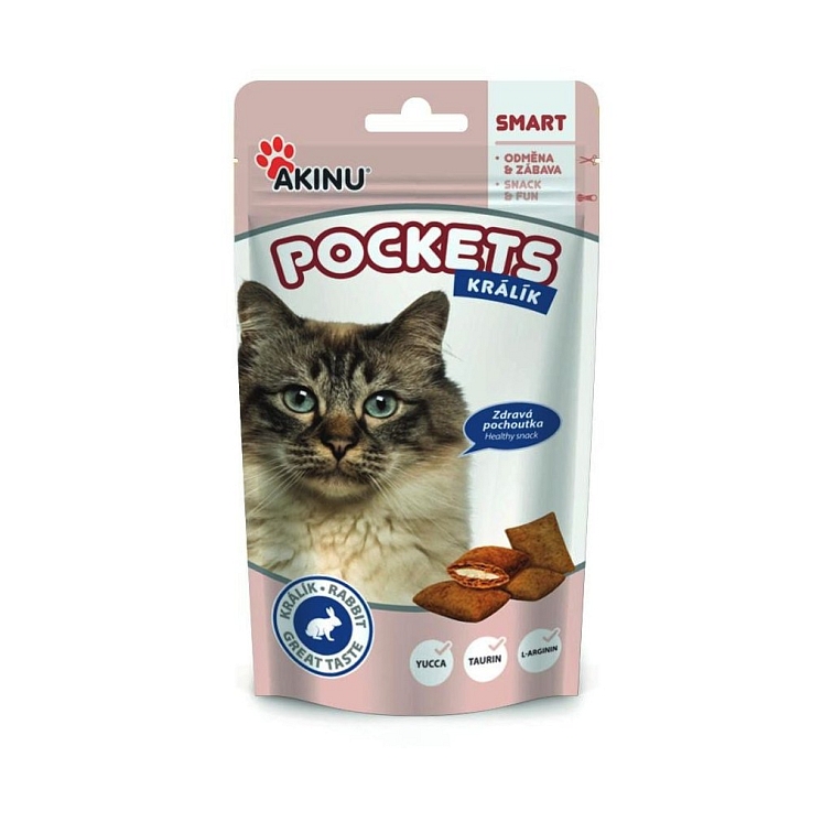 Akinu Pockets králičí polštářky pro kočky 40g