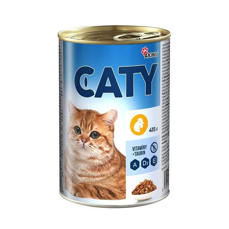 Akinu Caty kousky v omáčce s drůbežím pro kočky 415g