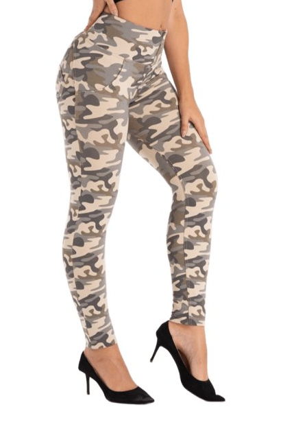 Push-Up legíny Melody, Camo Sand