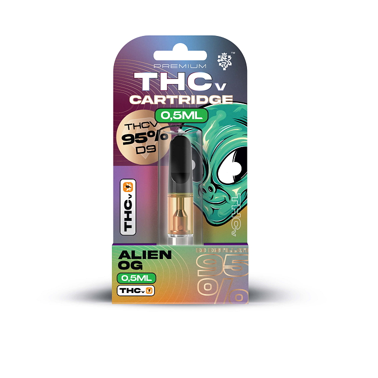 Extra strong 95% d9 THCv cartridge 60% Alien OG 0.5ml