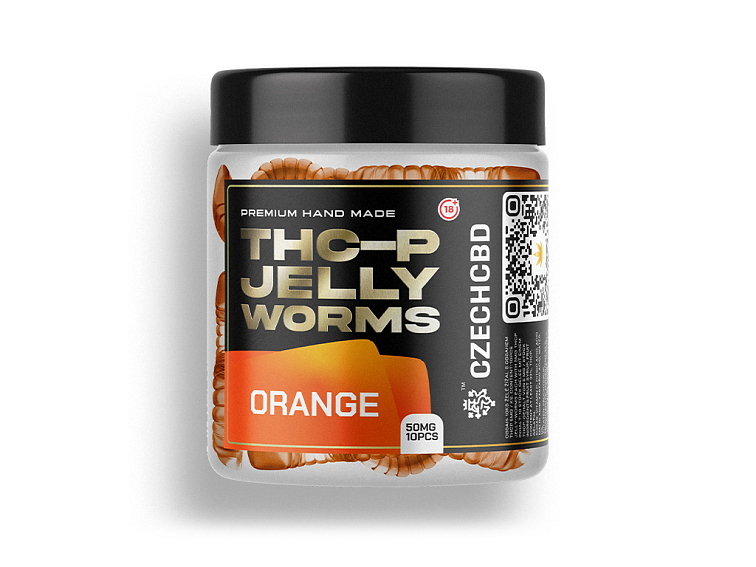 THCP jelly worms - Pomeranč 50mg, 10ks