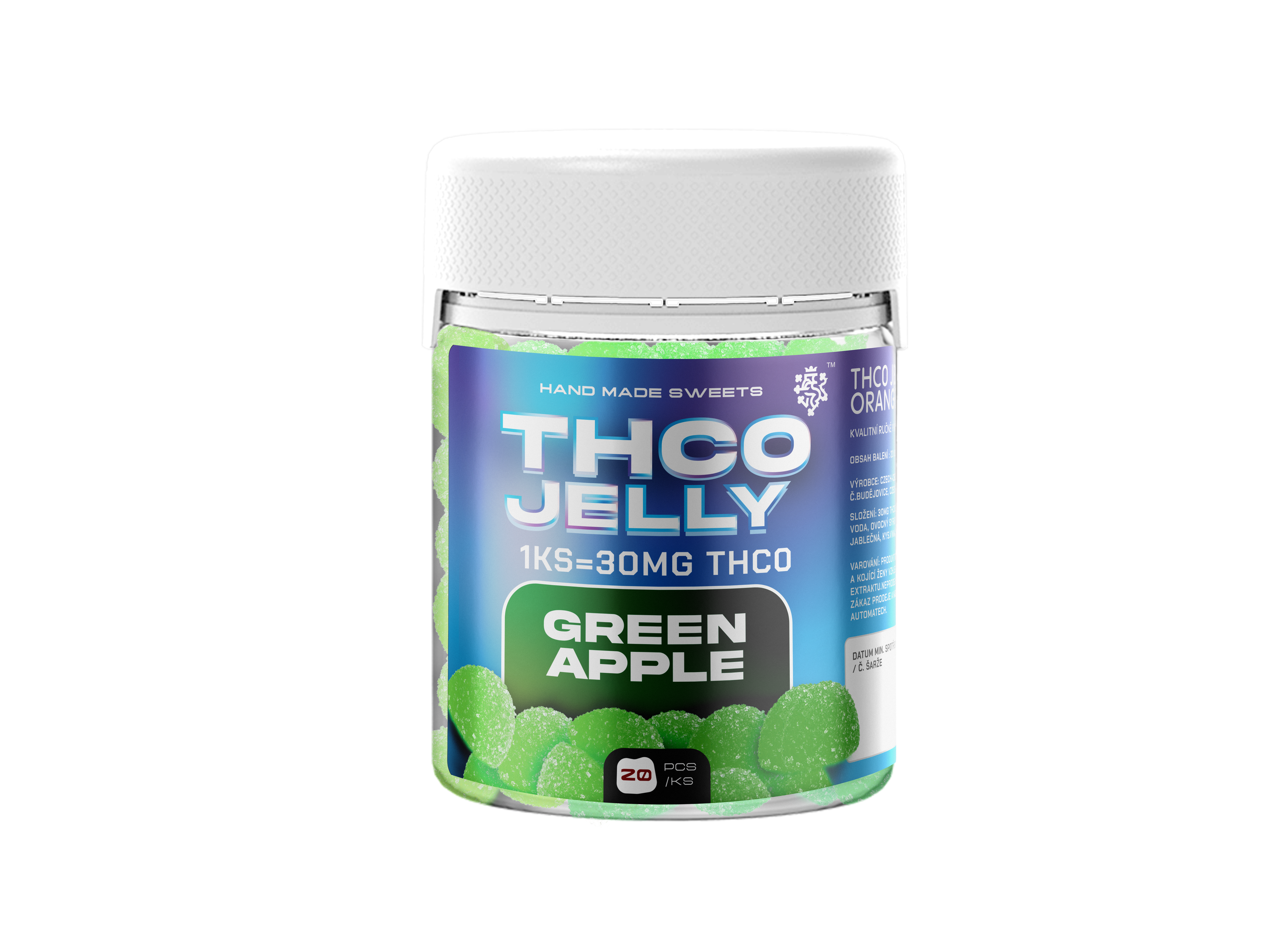 THCO Jelly 30mg Zelené Jablko 20ks