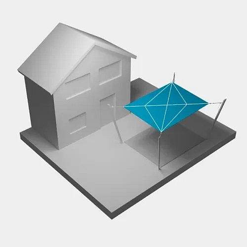 Sluneční rolovací plachta solaria FURL trojúhelník