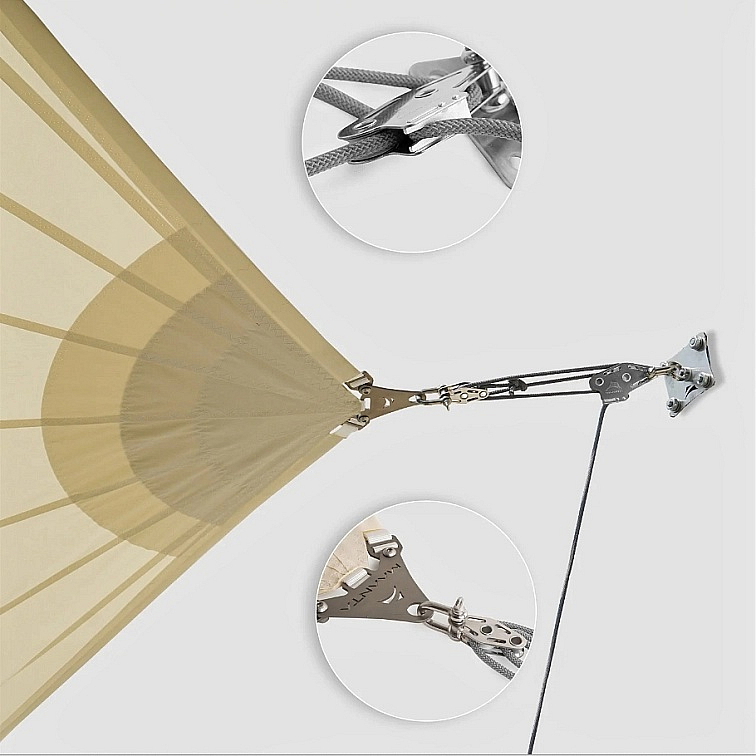 Sluneční rolovací plachta solaria FURL trojúhelník