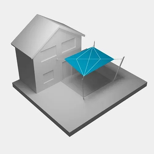 Sluneční rolovací plachta solaria FURL trojúhelník