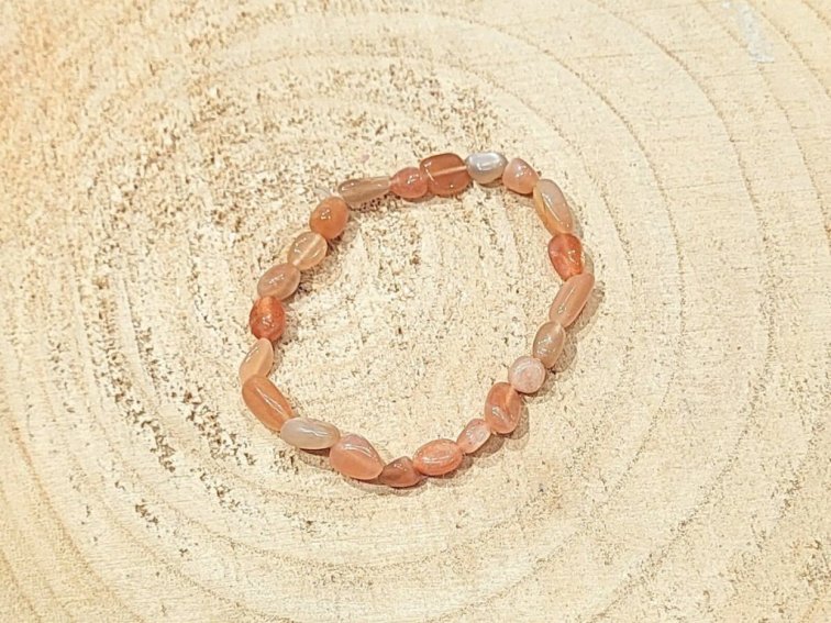 Sluneční kámen - náramek; 6×8mm - nugety