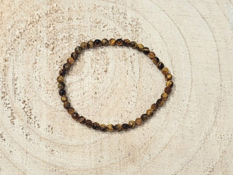 Tygří oko - náramek; 4mm - fasetovaný