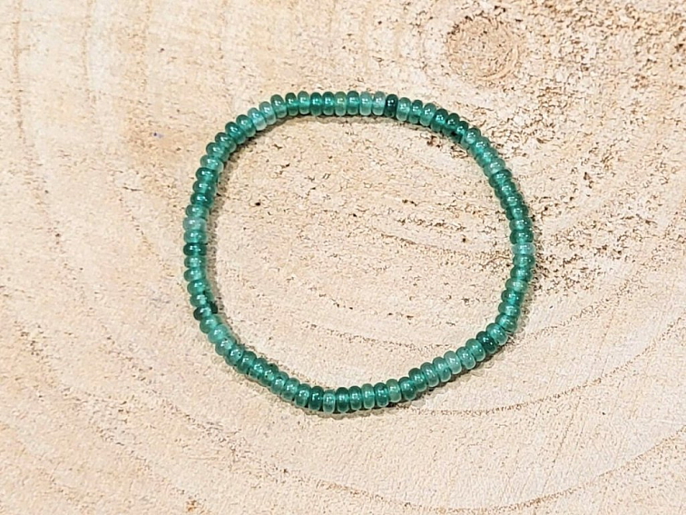 Avanturín zelený – náramek; 2×4mm – rondelky