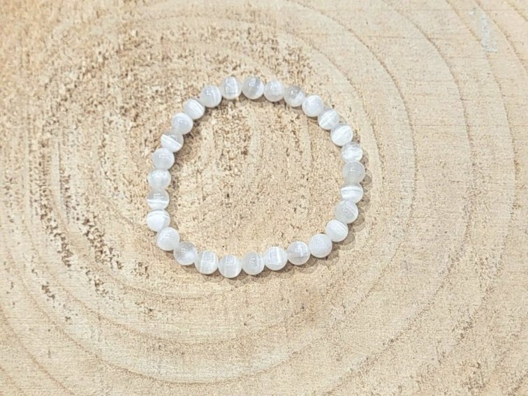 Selenit - náramek; 6mm