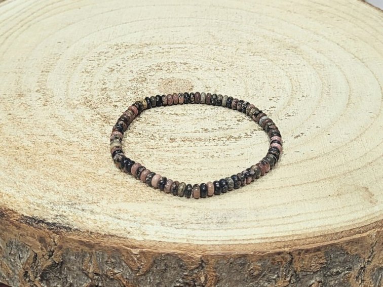 Rodonit - náramek; 2×4mm – rondelky