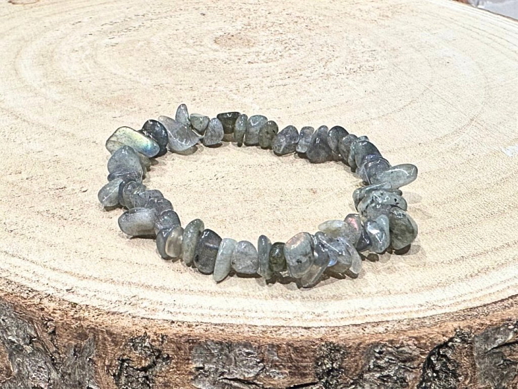 Labradorit - náramek; 5-10mm - sekaný
