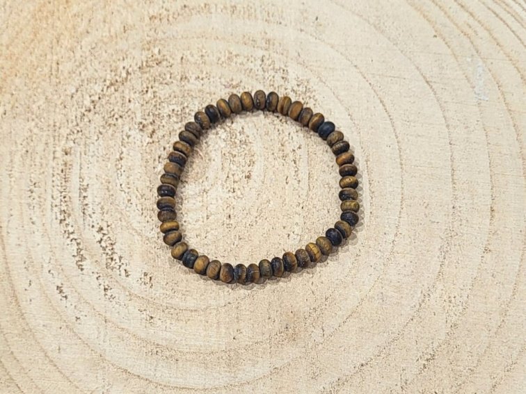 Tygří oko - náramek; 4×6mm – matné rondelky