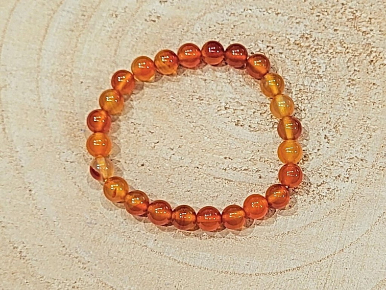 Karneol - náramek; 8mm