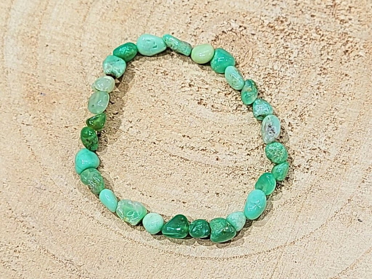 Chryzopras - náramek; 6×8mm - fazolky