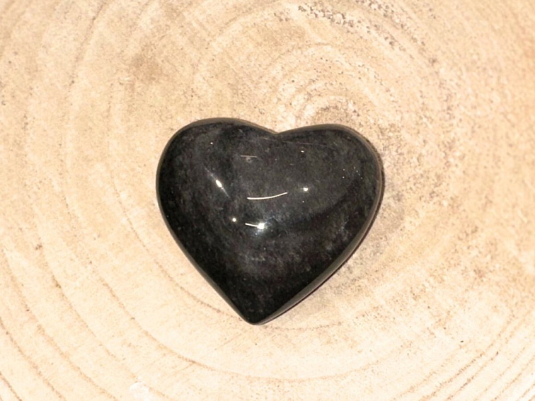 Stříbrný obsidián - srdce