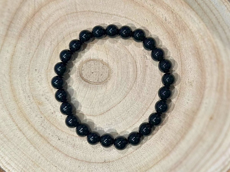 Turmalín černý - náramek; 6mm
