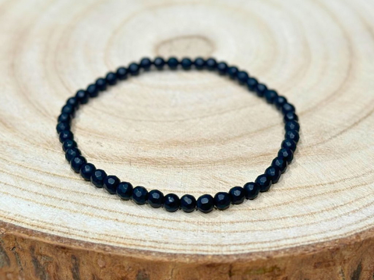 Onyx černý - náramek; 4mm - matný
