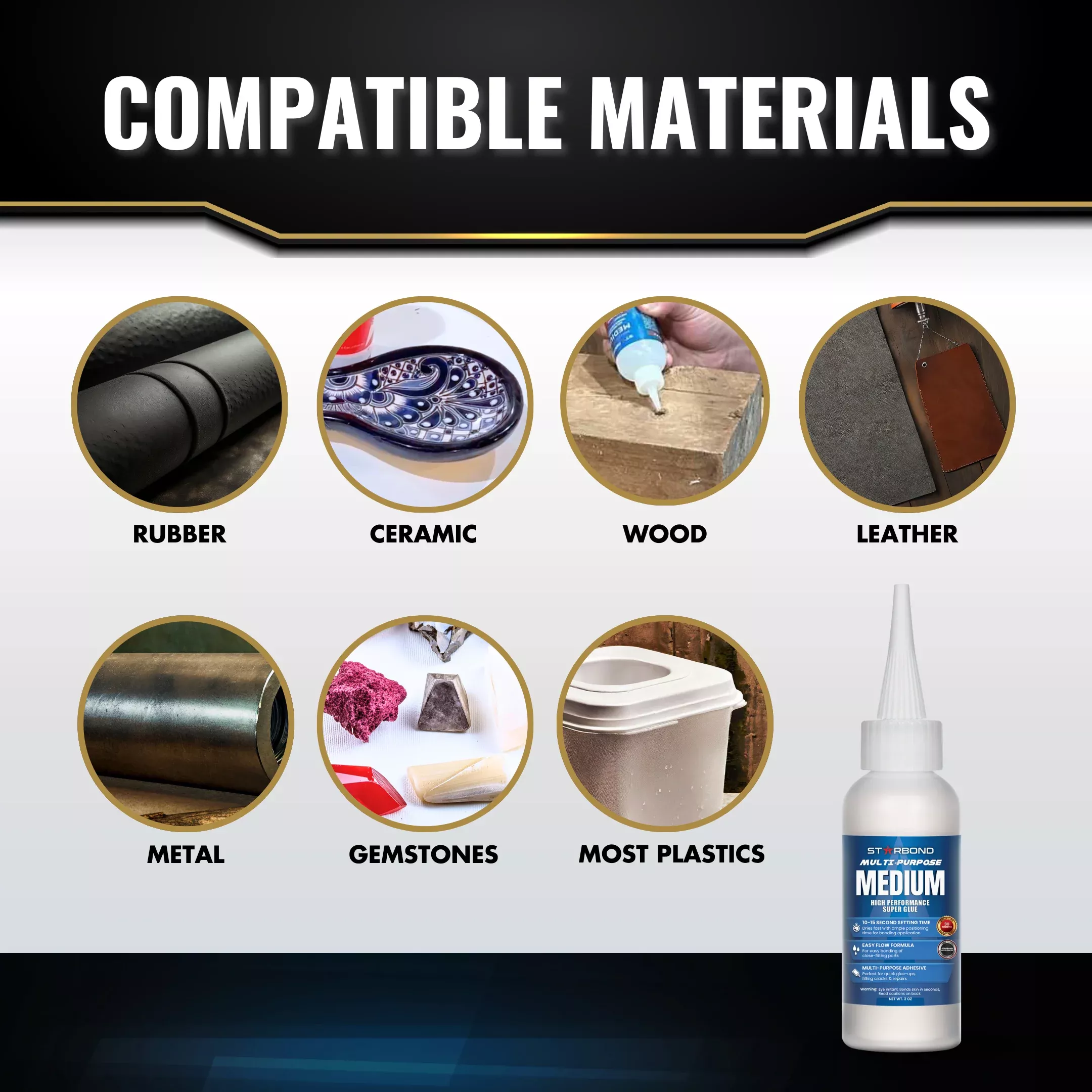 STARBOND Medium "Multi-Purpose" CA Glue, EM-150 víceúčelové středně tekuté vteřinové lepidlo