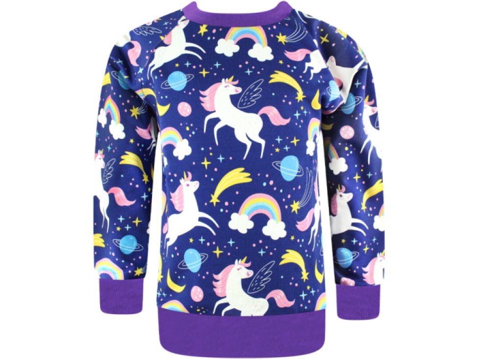 Dívčí mikina Jednorožci - fialová