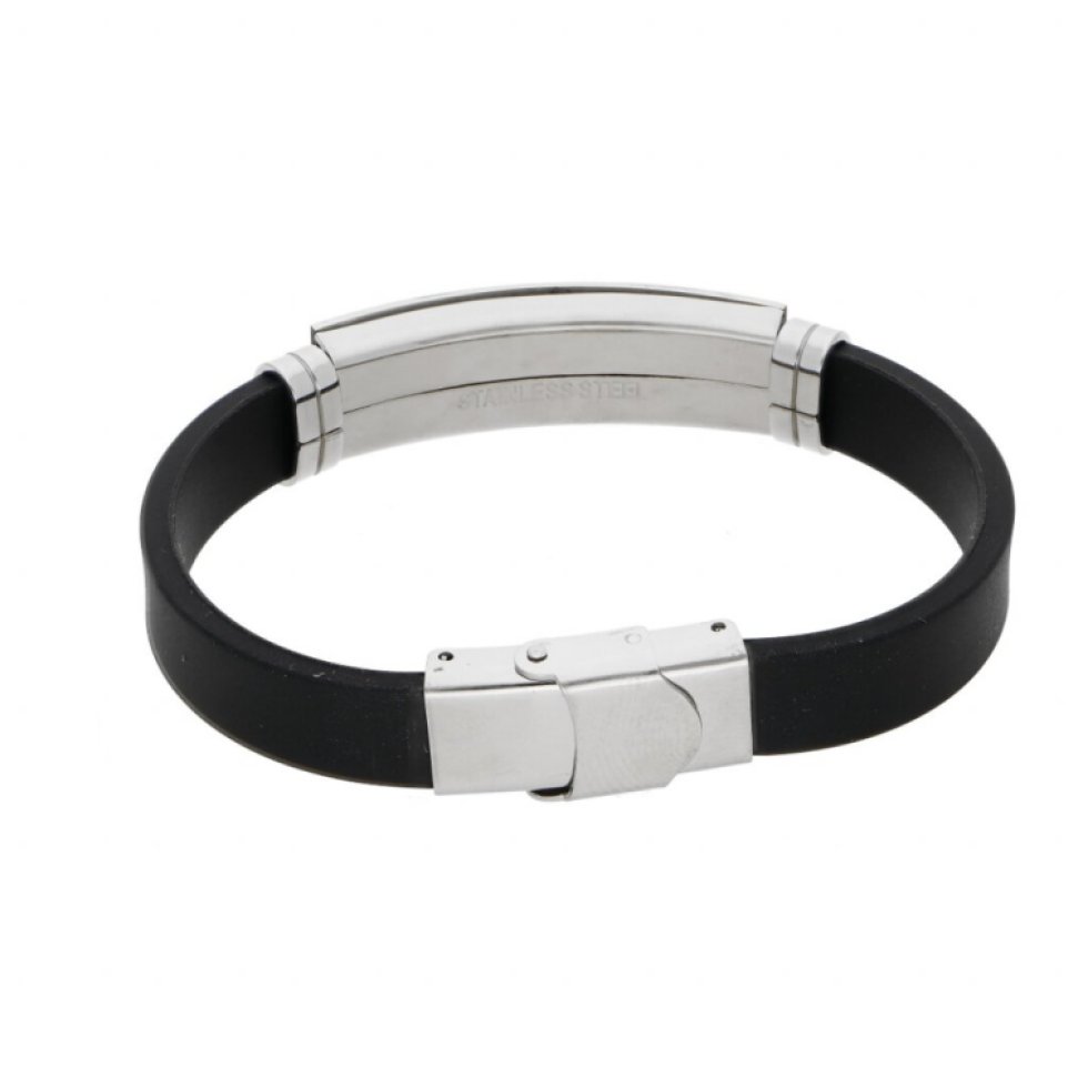Náramek ocel/kaučuk s řeckým klíčem HZ465