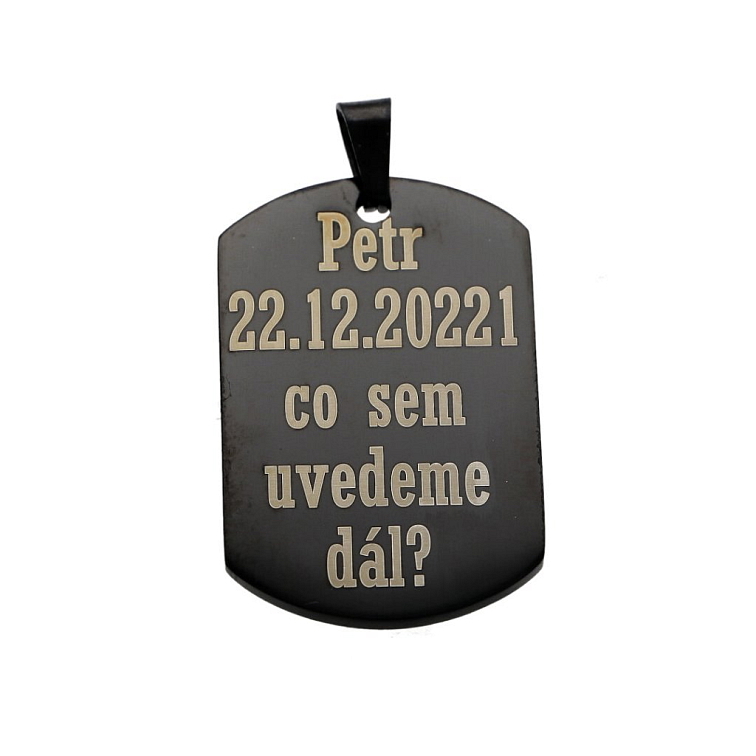 Přívěsek s gravírováním z chirurgické oceli 3,6 x 2,1 cm