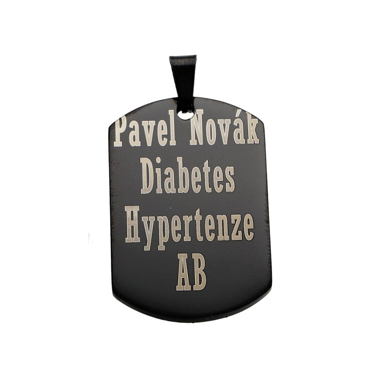Přívěsek s gravírováním z chirurgické oceli 3,6 x 2,1 cm