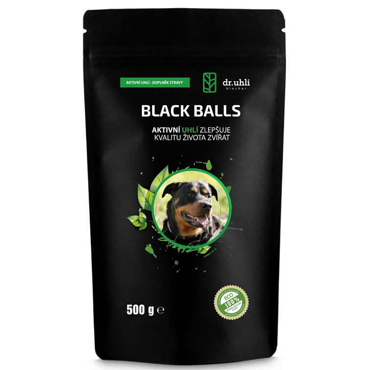 BLACK BALLS 500 g – Hundekugeln mit Biochar/Futterkohle