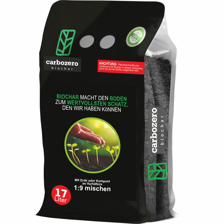Biochar 17 l, Pflanzenkohle für den Boden