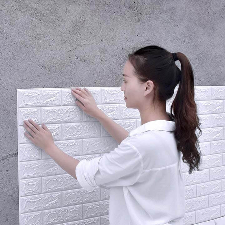 Sada 5 panelů samolepicí 3D tapety WhiteBrick