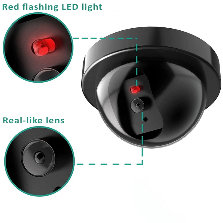 Atrapa bezpečnostní kamery kulatá LED IR černá