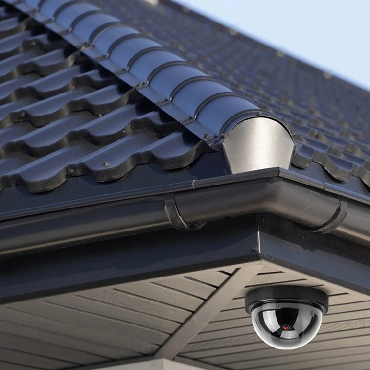 Atrapa bezpečnostní kamery kulatá LED IR černá