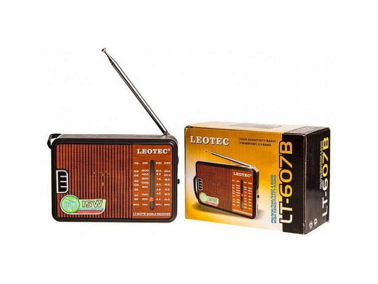 Přenosné bezdrátové rádio Leotec LT-607B FM,AM - imitace dřeva