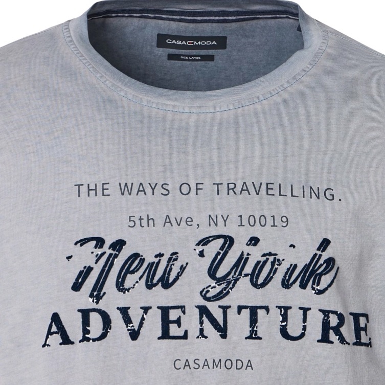 Pánske sivé bavlnené print tričko CASA MODA