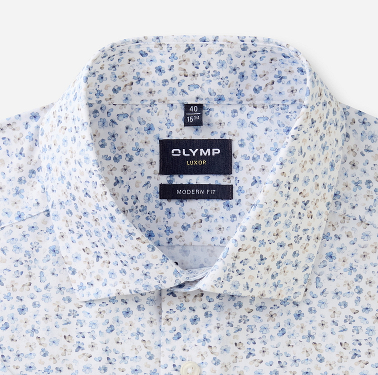 Pánska kvietkovaná košeľa Luxor OLYMP modern fit krátky rukáv