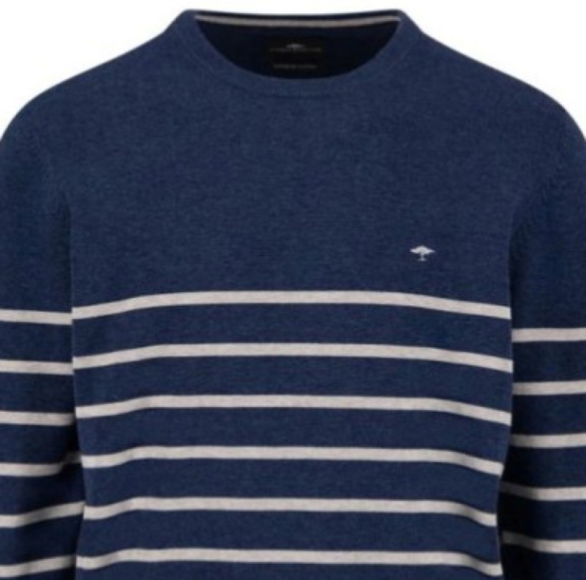 Pánsky modrý bavlnený pulóver s prúžkom FYNCH-HATTON