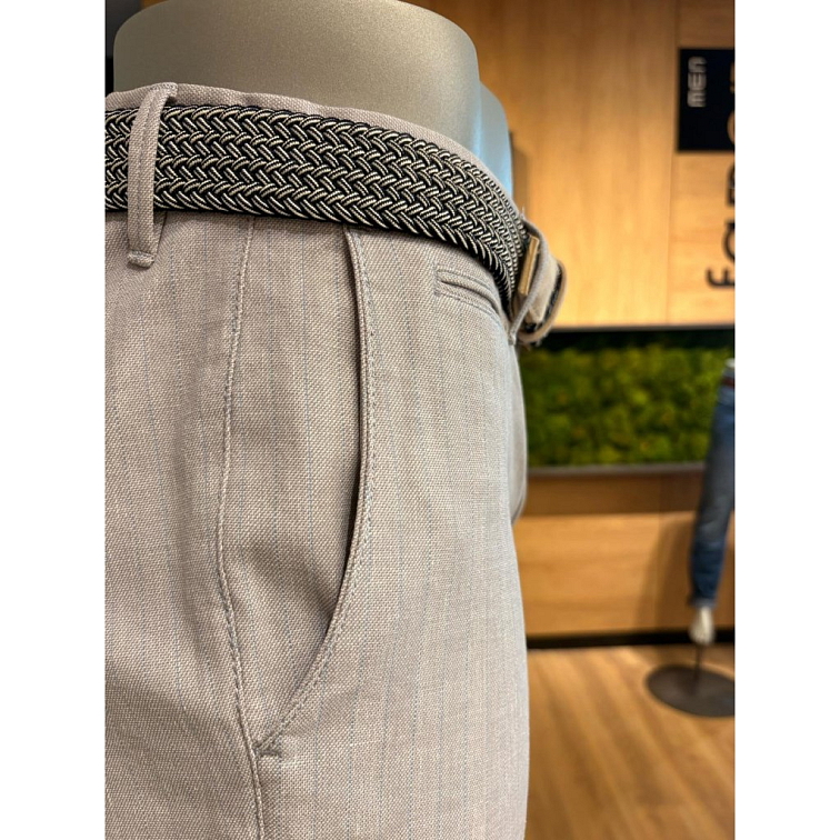 Pánske melanžové bavlna-ľan nohavice ALBERTO slim fit