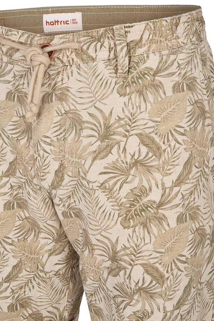 Pánske bavlnené kvetované bermudy s ľanom HATTRIC