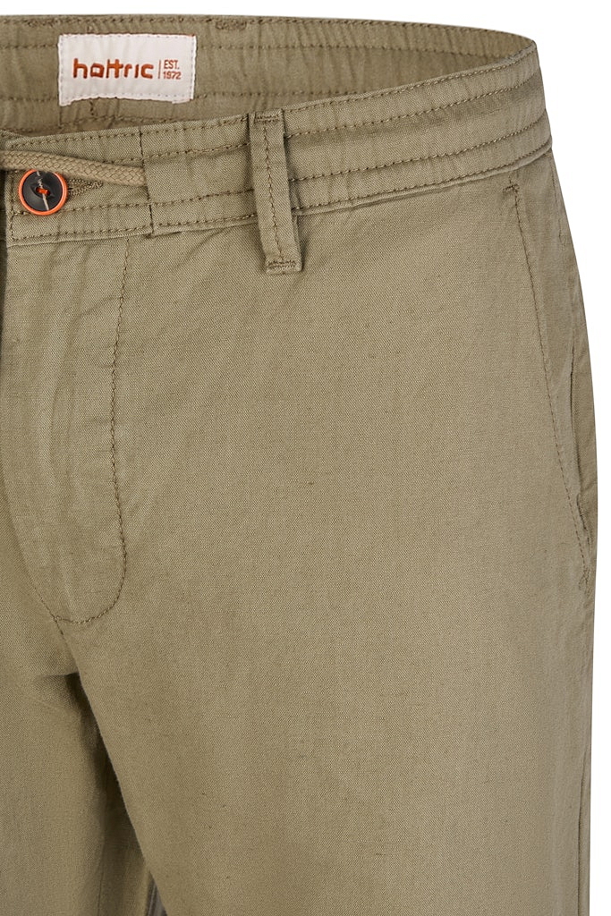 Pánske ľanové kaki nohavice s bavlnou HATTRIC