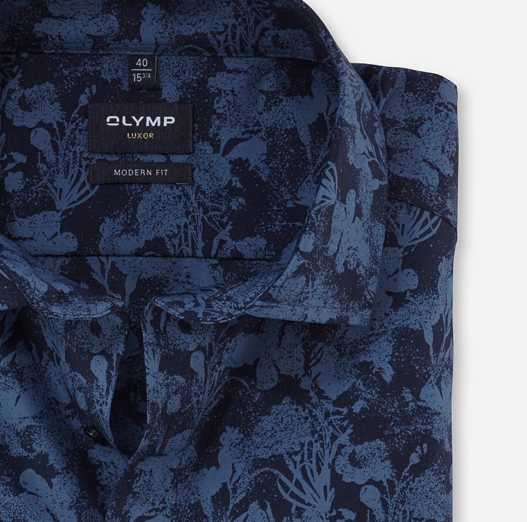 Pánska modrá vzorovaná košeľa Luxor OLYMP modern fit