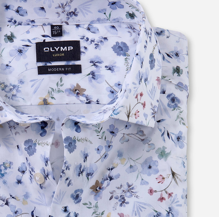 Pánska kvietkovaná prémiová bavlnená košeľa non-iron OLYMP modern fit