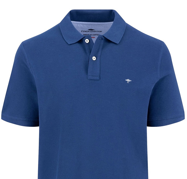 Pánska tmavomodrá premium cotton polokošeľa FYNCH-HATTON