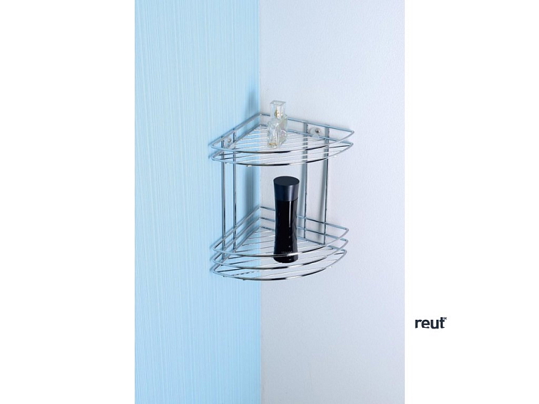 Aqualine Chrom LINE drôtená rohová polica dvojitá, chróm 37010